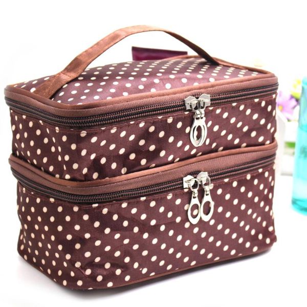 fashion double layer small dots cosmetic bag makeup tool storage multifunctional package drop bags & cases
fashion double layer small dots cosmetic bag makeup tool storage multifunctional package drop bags & cases