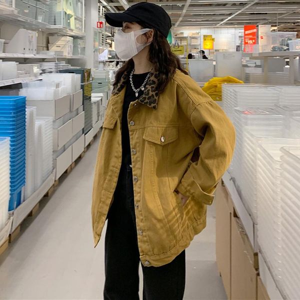 women's jackets jacket women leopard vintage coat button pockets patchwork loose long sleeve for 2021, Black;brown
women's jackets jacket women leopard vintage coat button pockets patchwork loose long sleeve for 2021, Black;brown