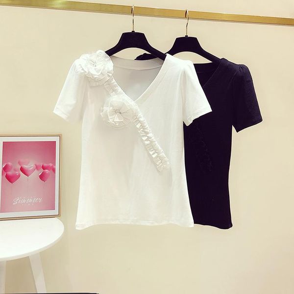 women's t-shirt t shirts women student womens fashion harajuku striped black, White
