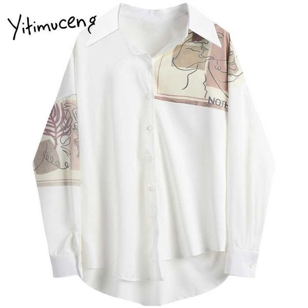 yitimuceng print button up blouse women vintage shirts loose white spring turn-down collar long sleeve single breasted 210601
yitimuceng print button up blouse women vintage shirts loose white spring turn-down collar long sleeve single breasted 210601
