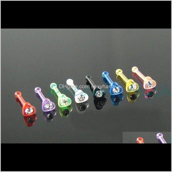 & drop delivery 2021 arrival uv acrylic heart studs piercing nose rings fashion body jewelry promotional hbl5i, Silver
& drop delivery 2021 arrival uv acrylic heart studs piercing nose rings fashion body jewelry promotional hbl5i, Silver