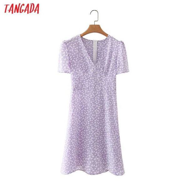 tangada summer women purple floral print french style dress puff short sleeve zipper ladies sundress 2m46 210609, Black;gray
tangada summer women purple floral print french style dress puff short sleeve zipper ladies sundress 2m46 210609, Black;gray