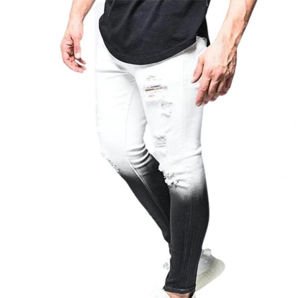 men's jeans loose men denim pants male trousers ripped hole gradient color zipper cuff multi pockets skinny for dating, Blue
men's jeans loose men denim pants male trousers ripped hole gradient color zipper cuff multi pockets skinny for dating, Blue