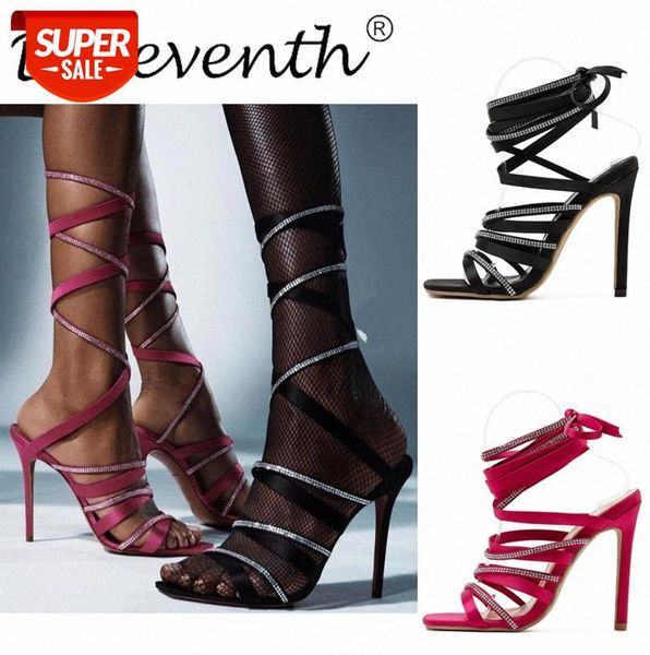 zi ling rhinestone satin cross lace roman open toe stiletto high heel sandals #jr6d, Black 
zi ling rhinestone satin cross lace roman open toe stiletto high heel sandals #jr6d, Black