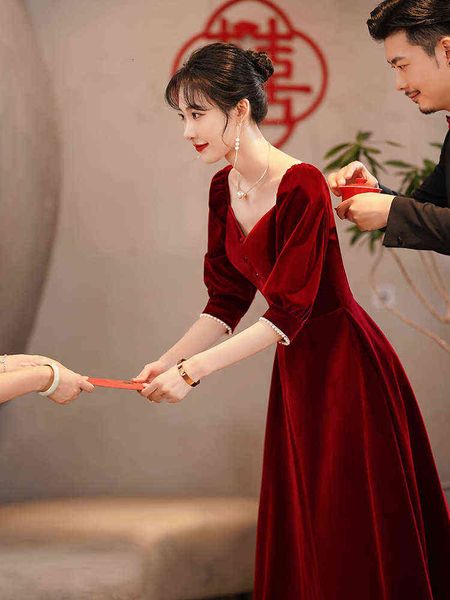 prom luxury boutique occasion dresses toast cloth bride spring and autumn 2021 engagement can wear veet long sleev return to the door at ord, Black
prom luxury boutique occasion dresses toast cloth bride spring and autumn 2021 engagement can wear veet long sleev return to the door at ord, Black