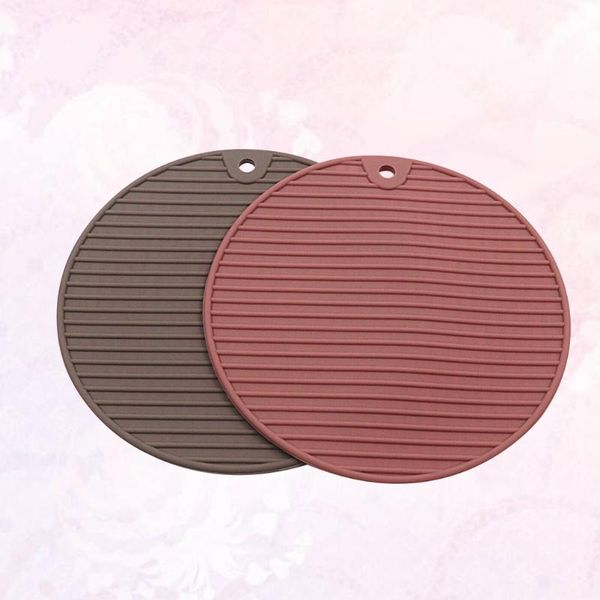 mats & pads 2pcs silicone table placemats heat insulation anti-slip placemat tableware pot mat (coffee, brown grey) 
mats & pads 2pcs silicone table placemats heat insulation anti-slip placemat tableware pot mat (coffee, brown grey)