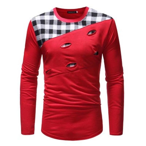 mens lattice splicing tee t-shirts fashion trend long sleeve hole casual skinny tees designer spring male round neck slim lining tshirts, White;black
mens lattice splicing tee t-shirts fashion trend long sleeve hole casual skinny tees designer spring male round neck slim lining tshirts, White;black