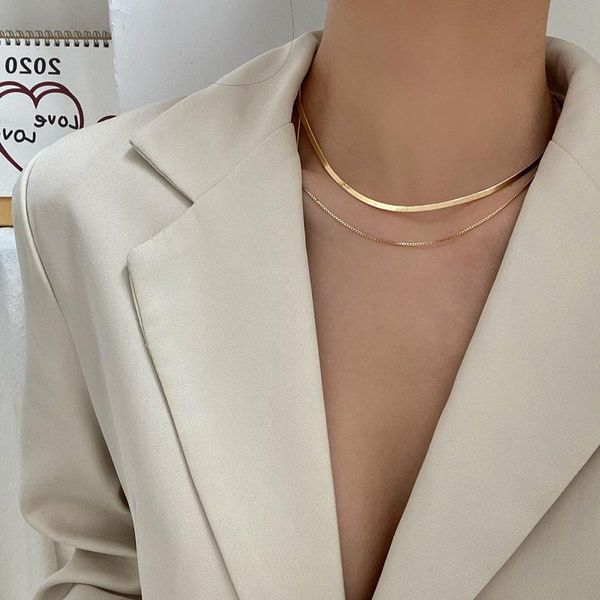 chains gold snake chain thin clavicle double layer 18 inch necklace for women dance party jewelry commemorative gift, Silver
chains gold snake chain thin clavicle double layer 18 inch necklace for women dance party jewelry commemorative gift, Silver