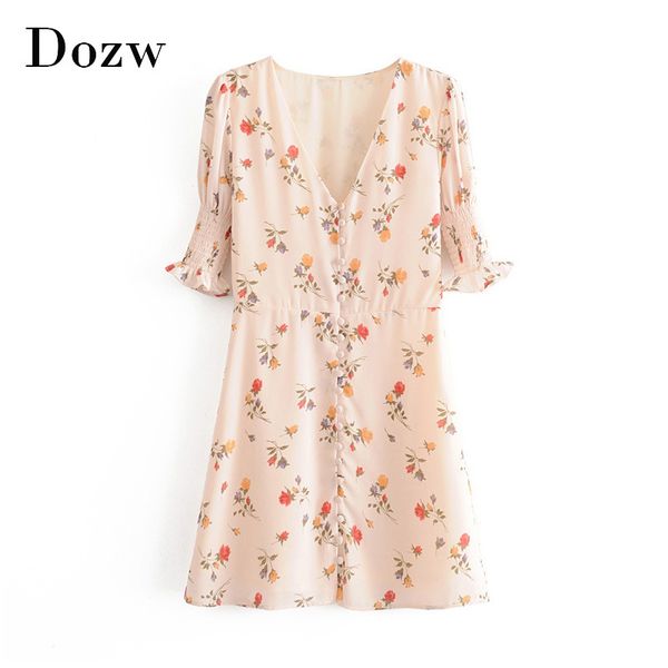 floral print summer mini dress women ruffle short sleeve vintage party dress v neck buttons beach sundress vestidos mujer 210414, Black;gray
floral print summer mini dress women ruffle short sleeve vintage party dress v neck buttons beach sundress vestidos mujer 210414, Black;gray