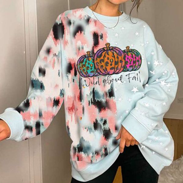 autumn women's color contrast round neck sweater, Black 
autumn women's color contrast round neck sweater, Black