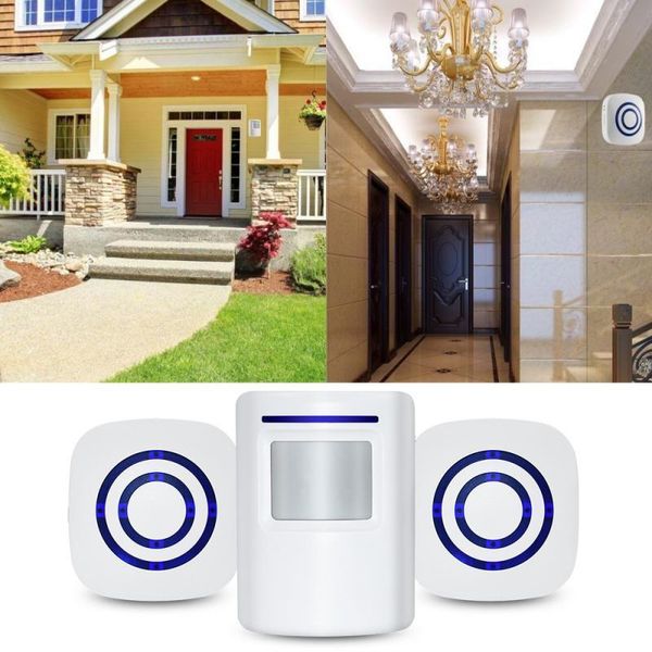 doorbells 1 set eu/us plug smart door bell motion sensor wireless doorbell alert secure system alarm 38 chimes ring receiver
doorbells 1 set eu/us plug smart door bell motion sensor wireless doorbell alert secure system alarm 38 chimes ring receiver