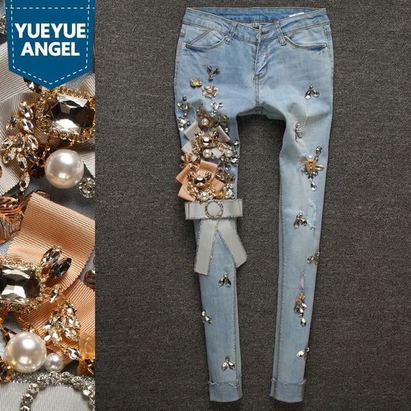 european luxury diamond rhinestone jeans women ripped tassel denim trousers light blue stretch pencil pants plus size 25-30 women's
european luxury diamond rhinestone jeans women ripped tassel denim trousers light blue stretch pencil pants plus size 25-30 women's