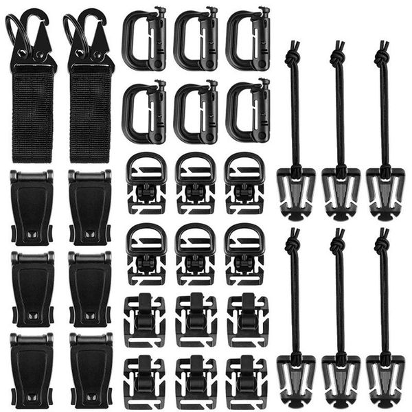 cords, slings and webbing 32pcs/set outdoor gear clip buckle strap dring hooks keychain for molle backpack attachments tools
cords, slings and webbing 32pcs/set outdoor gear clip buckle strap dring hooks keychain for molle backpack attachments tools