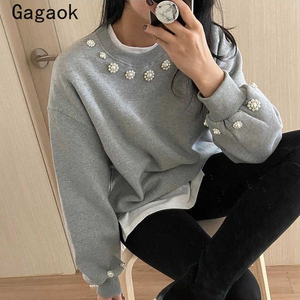 casual hoodies women spring autumn solid full o-neck beaded loose simple sweatshirt korean chic wild pullovers 210531, Black
casual hoodies women spring autumn solid full o-neck beaded loose simple sweatshirt korean chic wild pullovers 210531, Black