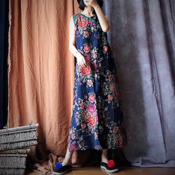 johnature print vintage chinese style sleeveless cotton dress autumn women retro casual button o-neck loose dress 210521, Black;gray
johnature print vintage chinese style sleeveless cotton dress autumn women retro casual button o-neck loose dress 210521, Black;gray