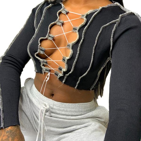women's t-shirt dewadbow fashion neon bandage cross t shirt women stripe patchwork crop tees lady 2021 spring fall clothing knitwe, White
women's t-shirt dewadbow fashion neon bandage cross t shirt women stripe patchwork crop tees lady 2021 spring fall clothing knitwe, White