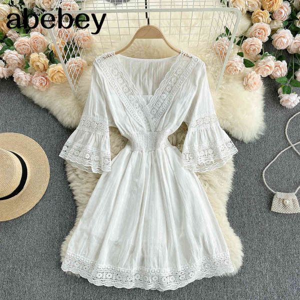 women sweet french lace dress v nech sashes a-line es summer fashion streetwear midi 210512, Black;gray
women sweet french lace dress v nech sashes a-line es summer fashion streetwear midi 210512, Black;gray