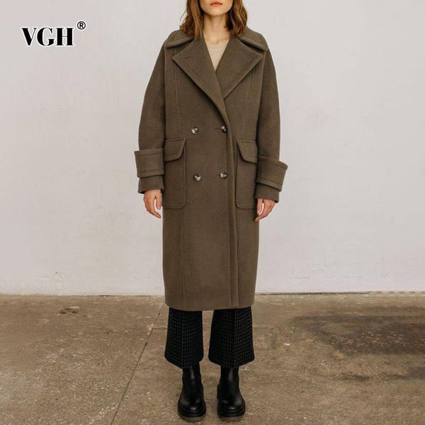 women's wool & blends vgh white autumn coat dual pocket lapel long sleeve korean fashion straight solid overcoat female 2021 clothing, Black
women's wool & blends vgh white autumn coat dual pocket lapel long sleeve korean fashion straight solid overcoat female 2021 clothing, Black
