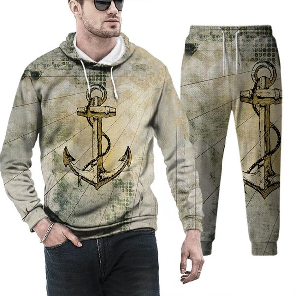 men's tracksuits sportswear hooded sweater set 3d navigator printed long sleeve trousers spring and autumn, Gray
men's tracksuits sportswear hooded sweater set 3d navigator printed long sleeve trousers spring and autumn, Gray