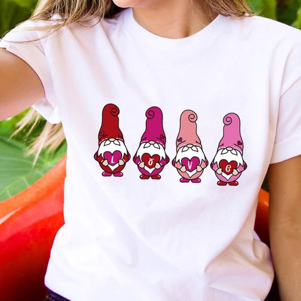 women's t-shirt valentine's love gnome colored printed 100%cotton t shirt day gift casual o-neck pullover short sleeve, White
women's t-shirt valentine's love gnome colored printed 100%cotton t shirt day gift casual o-neck pullover short sleeve, White