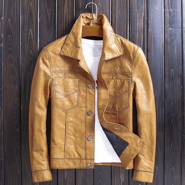 men's leather & faux sheepskin coat genuine jacket men yellow vintage motorcycle spring autumn deri mont wpjy815 kj4121, Black
men's leather & faux sheepskin coat genuine jacket men yellow vintage motorcycle spring autumn deri mont wpjy815 kj4121, Black
