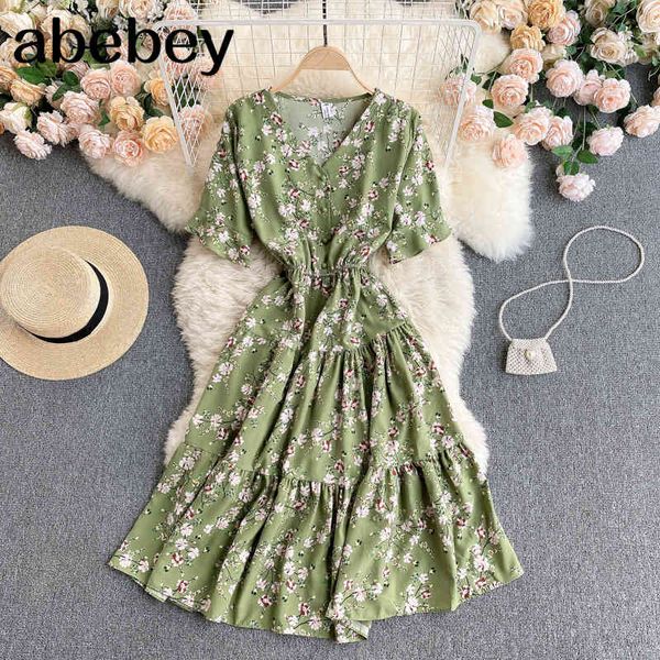 women retro floral dress korean puff sleeve v neck a-line ruffles summer bohemian print vacation midi 210512, Black;gray
women retro floral dress korean puff sleeve v neck a-line ruffles summer bohemian print vacation midi 210512, Black;gray