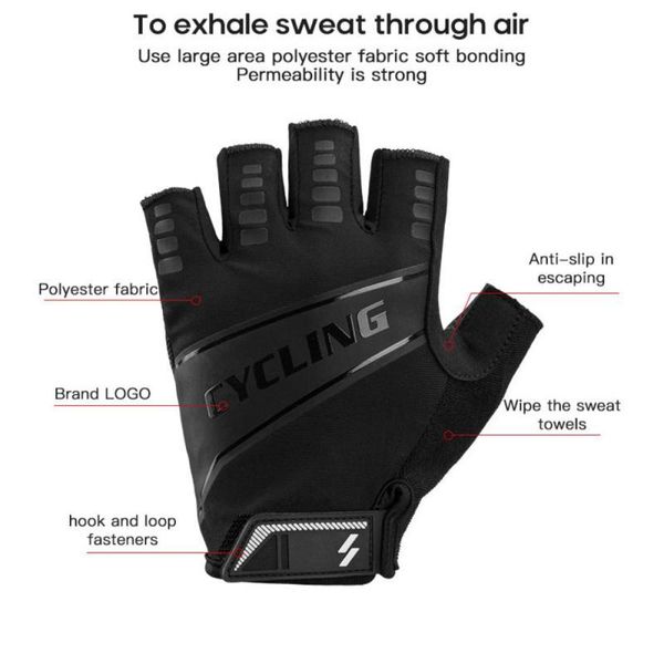 cycling gloves wheel up half finger breathable mtb mountain bike motorcycle sbr pad shockproof bicycle sport, Black
cycling gloves wheel up half finger breathable mtb mountain bike motorcycle sbr pad shockproof bicycle sport, Black