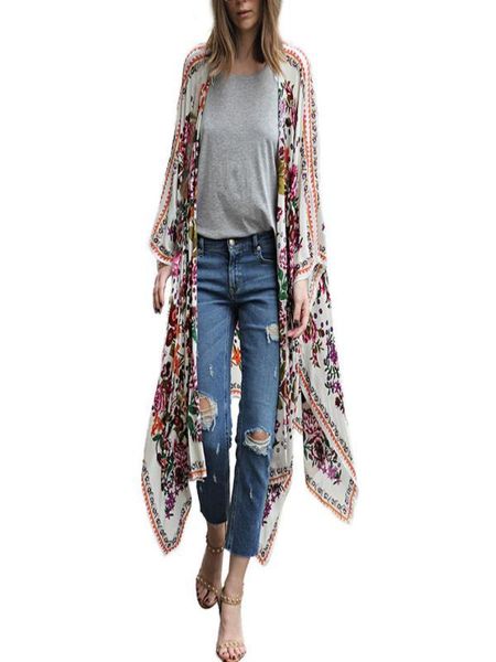 women's blouses & shirts 2021 autumn women casual floral print chiffon loose shawl kimono cardigan cover up girl fashion shirt blou, White
women's blouses & shirts 2021 autumn women casual floral print chiffon loose shawl kimono cardigan cover up girl fashion shirt blou, White