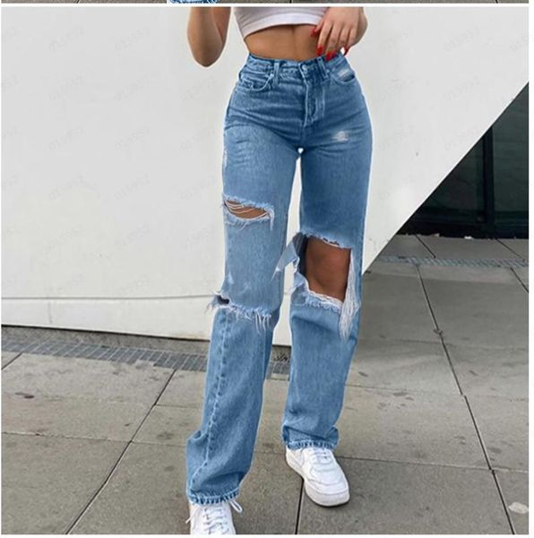women's jeans straight high waist fashion casual retro women 2021 style ripped holes are thin y2k street trend pants, Blue
women's jeans straight high waist fashion casual retro women 2021 style ripped holes are thin y2k street trend pants, Blue