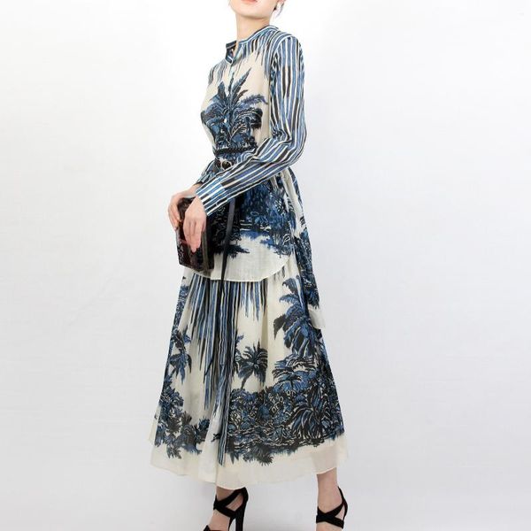 two piece dress women cotton skirt suit 2021 spring summer female set print blouse shirt all match belt fairy, White
two piece dress women cotton skirt suit 2021 spring summer female set print blouse shirt all match belt fairy, White
