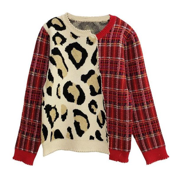 women's sweaters 2021 women knit sweater luxury leopard patchwork pullovers high street chic winter wear quality ladies, White;black
women's sweaters 2021 women knit sweater luxury leopard patchwork pullovers high street chic winter wear quality ladies, White;black