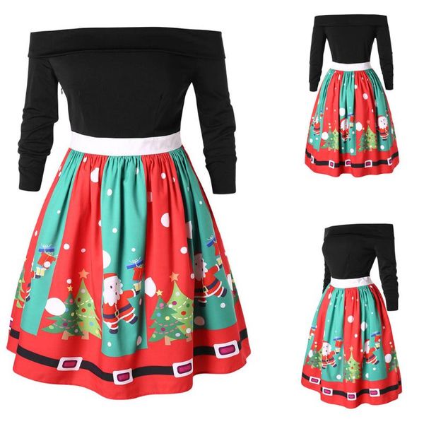 casual dresses christmas dress women off shoulder print long sleeve horn vintage robe femme party night woman vestidos, Black;gray
casual dresses christmas dress women off shoulder print long sleeve horn vintage robe femme party night woman vestidos, Black;gray