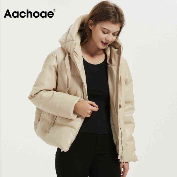 aachoae women fashion thick warm pu faux leather padded jacket coat long sleeve hooded parka coat female elegant outerwear 211118, Black
aachoae women fashion thick warm pu faux leather padded jacket coat long sleeve hooded parka coat female elegant outerwear 211118, Black