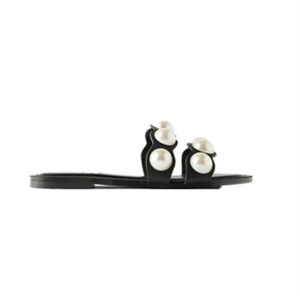 same model shoes 2021 summer slides pearl slippers black fashion and sandals