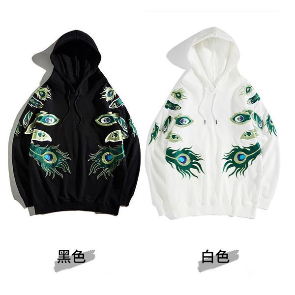 men's hoodies & sweatshirts autumn 2021 heavy industry peacock embroidery hooded sweatshirt pullover national trend youth couple, Black
men's hoodies & sweatshirts autumn 2021 heavy industry peacock embroidery hooded sweatshirt pullover national trend youth couple, Black