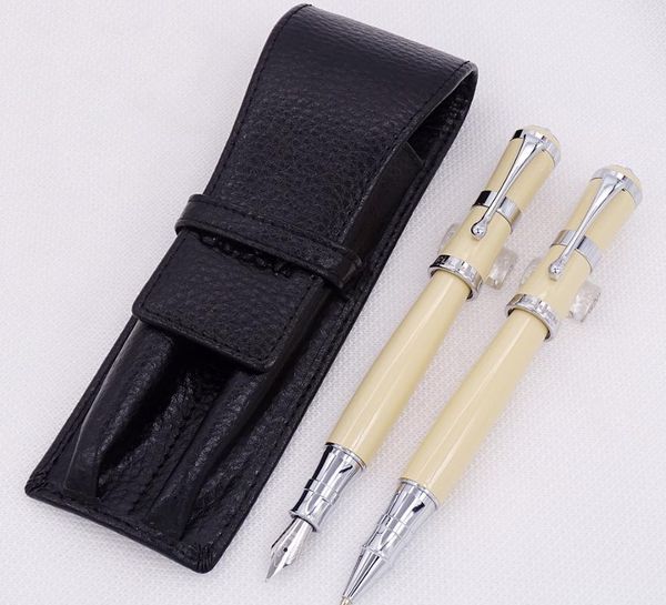fuliwen 2051 cream metal fountain pen & roller with real leather pencil case bag washed cowhide holder writing set pens
fuliwen 2051 cream metal fountain pen & roller with real leather pencil case bag washed cowhide holder writing set pens
