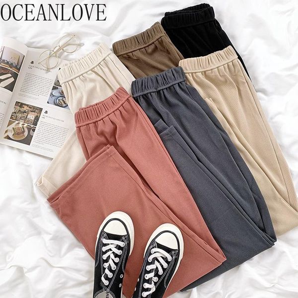 women's pants & capris oceanlove vintage wide leg women solid elastic high waist korean style femme pantalon loose 2021 trousers casual, Black;white
women's pants & capris oceanlove vintage wide leg women solid elastic high waist korean style femme pantalon loose 2021 trousers casual, Black;white