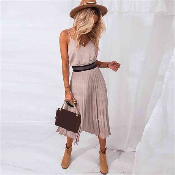 v neck women dress spaghetti strap party elegant pleated office fashion summer solid midi dresses, Black;gray
v neck women dress spaghetti strap party elegant pleated office fashion summer solid midi dresses, Black;gray