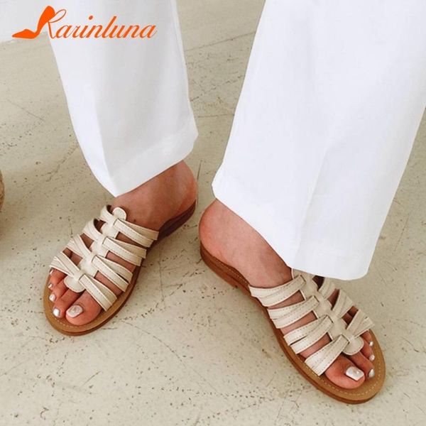 slippers karin slides flat rome summer 2021 arrivals leisure beach vacation women fashion shoes, Black 
slippers karin slides flat rome summer 2021 arrivals leisure beach vacation women fashion shoes, Black