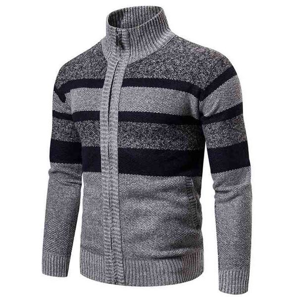 autumn winter cardigan men striped knitted men's winter jacket coat zipper warm knitted sweater 210918, White;black
autumn winter cardigan men striped knitted men's winter jacket coat zipper warm knitted sweater 210918, White;black