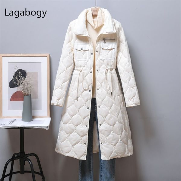 lagabogy winter ultra light 90% white duck down coat women long single breasted parkas female slim warm waist puffer jacket 211216, Black
lagabogy winter ultra light 90% white duck down coat women long single breasted parkas female slim warm waist puffer jacket 211216, Black