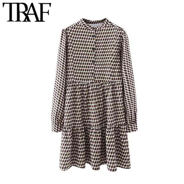 women chic fashion with buttons geometric print mini dress vintage o neck long sleeve female dresses vestidos 210507, Black;gray
women chic fashion with buttons geometric print mini dress vintage o neck long sleeve female dresses vestidos 210507, Black;gray