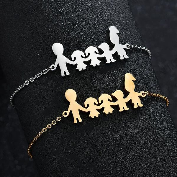 link, chain cute stainless steel mom dad kids family bracelets adjustable exquisite non-drop cartoon decoration bracelet for families, Black
link, chain cute stainless steel mom dad kids family bracelets adjustable exquisite non-drop cartoon decoration bracelet for families, Black