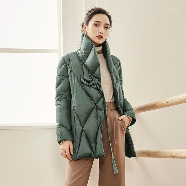 women's down & parkas winter coat women with belt mid-length fashion slim style vintage high street collar solid casual outwear 2021, Black
women's down & parkas winter coat women with belt mid-length fashion slim style vintage high street collar solid casual outwear 2021, Black