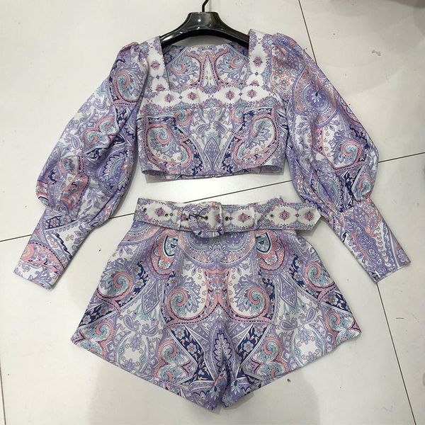 summer fashion casual long sleeve square collar high waist navel shirt slim print shorts two-piece set women se477 women's tracksuits, Gray
summer fashion casual long sleeve square collar high waist navel shirt slim print shorts two-piece set women se477 women's tracksuits, Gray