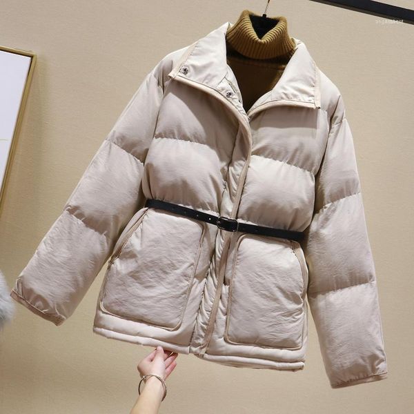 women's down & parkas 2021 fashion parka women coat winter jacket female short korean with belt pp4101, Black
women's down & parkas 2021 fashion parka women coat winter jacket female short korean with belt pp4101, Black