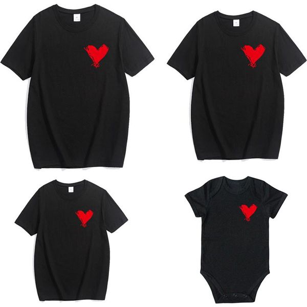 family matching outfits mother and daughter clothes red love printing t shirt father son me, Blue
family matching outfits mother and daughter clothes red love printing t shirt father son me, Blue