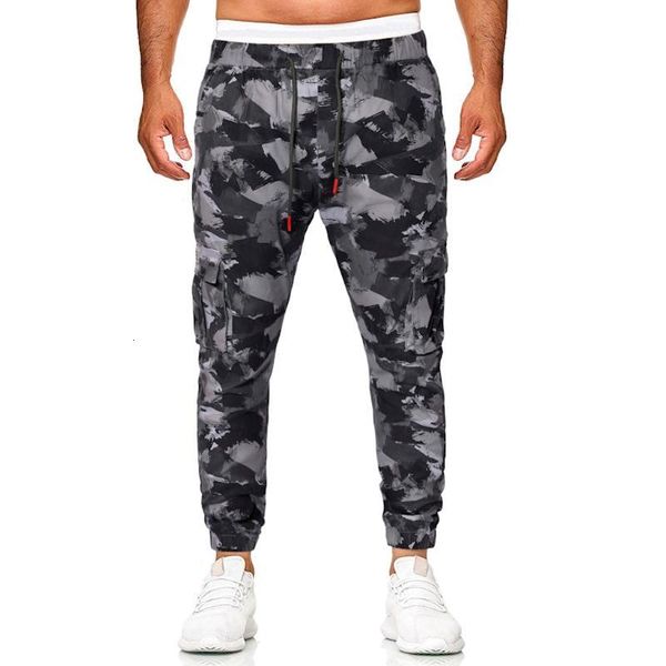 men's pants gyms camouflage men elastic waist joggers sweatpants fitness slimming bodybuilding workout sweat trouser camo 8.29 phne, Black