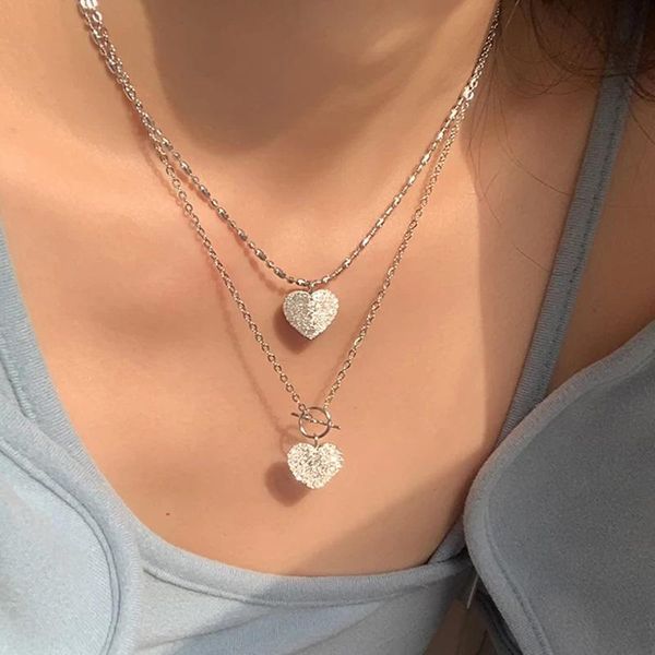 pendant necklaces origin summer bling love heart matte necklace for women charming silver color toggle clasp metal jewelry
pendant necklaces origin summer bling love heart matte necklace for women charming silver color toggle clasp metal jewelry