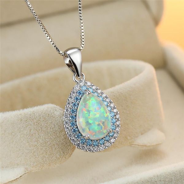 pendant necklaces blue pink crystal small stone necklace white fire opal water drop dainty silver color chain for women
pendant necklaces blue pink crystal small stone necklace white fire opal water drop dainty silver color chain for women